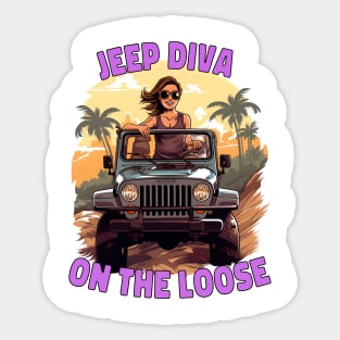 Jeep Diva on the loose Sticker